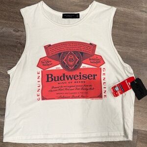Junk Food Clothing White Budweiser Muscle Tee